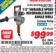 Harbor Freight ITC Coupon 1/2" VARIABLE SPEED REVERSIBLE RIGHT ANGLE DRILL Lot No. 97622 Expired: 9/30/15 - $99.99