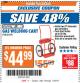 Harbor Freight ITC Coupon GAS WELDING CART Lot No. 65939 Expired: 1/30/18 - $44.99