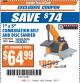 Harbor Freight ITC Coupon 1" X 5" COMBINATION BELT AND DISC SANDER Lot No. 34951/69033 Expired: 9/5/17 - $64.99