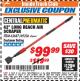 Harbor Freight ITC Coupon CENTRAL PNEUMATIC 42 IN. LONG REACH AIR SCRAPER Lot No. 62687 Expired: 12/31/17 - $99.99