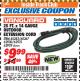 Harbor Freight ITC Coupon VANGUARD 25 FT. X 14/3 GAUGE OUTDOOR EXTENSION CORD, GREEN Lot No. 62929 Expired: 12/31/17 - $9.99