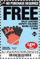 Harbor Freight FREE Coupon SPLIT LEATHER SAFETY COLORED WORK GLOVES 1 PAIR Lot No. 69455/61458/67440 Expired: 3/11/15 - NPR