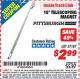 Harbor Freight ITC Coupon PITTSBURGH 18 IN. TELESCOPING MAGNET Lot No. 37187 Expired: 1/31/16 - $2.99