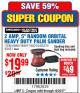 Harbor Freight Coupon 2 AMP 5 IN. RANDOM ORBITAL HEAVY DUTY PALM SANDER Lot No. 62216 Expired: 12/25/17 - $19.99