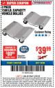 Harbor Freight ITC Coupon 2 PIECE 1500 LB. CAPACITY VEHICLE WHEEL DOLLIES Lot No. 60343/67338 Expired: 3/8/18 - $39.99