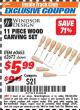 Harbor Freight ITC Coupon 11 PIECE WOOD CARVING SET Lot No. 62673/60655 Expired: 7/31/17 - $5.99
