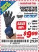 Harbor Freight ITC Coupon HARDY COLD WEATHER WORK GLOVES Lot No. 96606/96612 Expired: 1/31/16 - $9.99