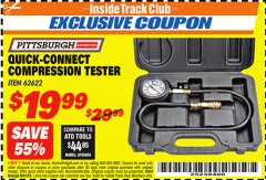 Harbor Freight ITC Coupon QUICK CONNECT COMPRESSION TESTER Lot No. 62622/95187 Expired: 8/31/18 - $19.99