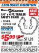 Harbor Freight ITC Coupon HAUL-MASTER 1/4 IN. X 4 FT. TRAILER SAFETY CHAIN Lot No. 64507 Expired: 7/31/17 - $5.99
