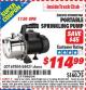 Harbor Freight ITC Coupon PORTABLE SPRINKLING PUMP Lot No. 69304/68421 Expired: 1/31/16 - $114.99