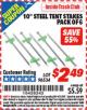 Harbor Freight ITC Coupon 10" STEEL TENT STAKES PACK OF 6 Lot No. 96534 Expired: 4/30/16 - $2.49
