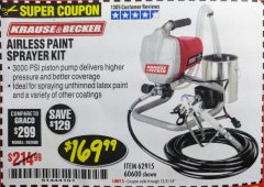 Harbor Freight Coupon AIRLESS PAINT SPRAYER KIT Lot No. 62915/60600 Expired: 12/31/18 - $169.99