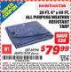 Harbor Freight ITC Coupon HFT 29 FT. 4 IN. X 49 FT. BLUE ALL-PURPOSE WEATHER-RESISTANT TARP Lot No. 2142 Expired: 1/31/16 - $79.99