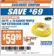 Harbor Freight ITC Coupon 50 LB. X 10 GAUGE TRIPLE TAP EXTENSION CORD Lot No. 62153/62917/93670 Expired: 8/1/17 - $59.99