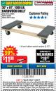 Harbor Freight Coupon 1000 LB. CAPACITY MOVER'S DOLLY Lot No. 38970/61897 Expired: 11/22/17 - $11.99