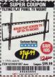 Harbor Freight Coupon ARMSTRONG 37 IN. TO 70 IN. LARGE TILT FLAT PANEL TV MOUNT Lot No. 64356 Expired: 2/1/18 - $14.99