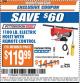Harbor Freight ITC Coupon 1100 LB. CAPACITY ELECTRIC HOIST Lot No. 62769/60345/62855/60386 Expired: 4/18/17 - $119.99