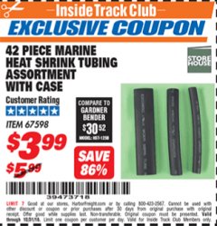 Harbor Freight ITC Coupon STOREHOUSE MARINE HEAT-SHRINK TUBING ASSORTMENT WITH CASE, 42-PIECE Lot No. 67598 Expired: 10/31/18 - $3.99