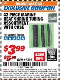 Harbor Freight ITC Coupon STOREHOUSE MARINE HEAT-SHRINK TUBING ASSORTMENT WITH CASE, 42-PIECE Lot No. 67598 Expired: 12/31/18 - $3.99