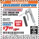 Harbor Freight ITC Coupon 3 OZ. GREASE GUN WITH CARTRIDGE Lot No. 95575 Expired: 3/31/18 - $7.99