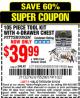 Harbor Freight Coupon PITTSBURGH TOOL SET WITH 4-DRAWER CHEST, 105 PIECE Lot No. 4030 Expired: 5/15/16 - $39.99