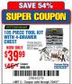 Harbor Freight Coupon PITTSBURGH TOOL SET WITH 4-DRAWER CHEST, 105 PIECE Lot No. 4030 Expired: 7/24/17 - $39.99