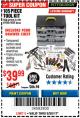Harbor Freight Coupon 105 PIECE TOOL KIT WITH 4-DRAWER CHEST Lot No. 4030/69323/69380/61591 Expired: 8/20/17 - $39.99