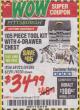 Harbor Freight Coupon 105 PIECE TOOL KIT WITH 4-DRAWER CHEST Lot No. 4030/69323/69380/61591 Expired: 1/31/18 - $34.99