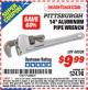 Harbor Freight ITC Coupon 14" ALUMINUM PIPE WRENCH Lot No. 39604/63651 Expired: 4/30/16 - $9.99