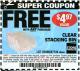 Harbor Freight FREE Coupon CLEAR STACKING BIN Lot No. 62806 Expired: 9/7/16 - FWP