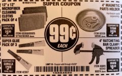 Harbor Freight Coupon 4" RATCHETING BAR CLAMP/SPREADER Lot No. 46805/62242/68974 Expired: 6/30/20 - $0.99