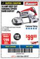 Harbor Freight Coupon BAUER 10 AMP DEEP CUT VARIABLE SPEED BAND SAW KIT Lot No. 63763/64194/63444 Expired: 4/29/18 - $99.99