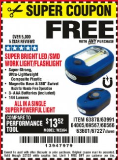 Harbor Freight Tools Coupon Database Free Coupons 25 Percent Off Coupons Toolbox Coupons Led Portable Worklight Flashlight