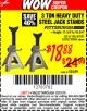 Harbor Freight Coupon 3 TON HEAVY DUTY STEEL JACK STANDS Lot No. 61196/62392/38846/69597 Expired: 12/31/15 - $18.88
