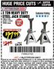 Harbor Freight Coupon 3 TON HEAVY DUTY STEEL JACK STANDS Lot No. 61196/62392/38846/69597 Expired: 2/28/17 - $17.99