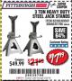 Harbor Freight Coupon 3 TON HEAVY DUTY STEEL JACK STANDS Lot No. 61196/62392/38846/69597 Expired: 2/23/18 - $17.99