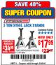 Harbor Freight Coupon 3 TON HEAVY DUTY STEEL JACK STANDS Lot No. 61196/62392/38846/69597 Expired: 2/26/18 - $17.99
