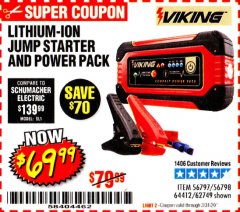 Harbor Freight Coupon LITHIUM ION JUMP STARTER AND POWER PACK Lot No. 62749/64412/56797/56798 Expired: 3/31/20 - $69.99