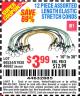 Harbor Freight Coupon 12 PIECE ASSORTED LENGTH ELASTIC TIE DOWNS Lot No. 60534/46682/61938 Expired: 7/25/15 - $3.99