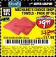 Harbor Freight Coupon MECHANICS CHOICE SHOP TOWELS PACK OF 50 Lot No. 63365/63360 Expired: 7/7/17 - $9.99