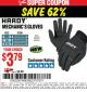 Harbor Freight Coupon HARDY PADDED MECHANICS GLOVES Lot No. 64539/64540/64541 Expired: 1/29/17 - $3.99