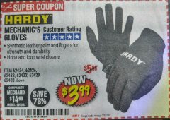 Harbor Freight Coupon HARDY PADDED MECHANICS GLOVES Lot No. 64539/64540/64541 Expired: 8/1/18 - $3.99