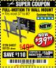 Harbor Freight Coupon FULL MOTION TV WALL MOUNT  Lot No. 64037/63155 Expired: 5/2/18 - $39.99