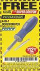 Harbor Freight FREE Coupon 4-IN-1 SCREWDRIVER Lot No. 39631/69470/61988 Expired: 7/31/17 - FWP