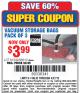 Harbor Freight Coupon STOREHOUSE REUSABLE VACUUM STORAGE BAGS, 3- PACK Lot No. 61242 Expired: 4/27/15 - $3.99