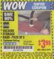 Harbor Freight Coupon STOREHOUSE REUSABLE VACUUM STORAGE BAGS, 3- PACK Lot No. 61242 Expired: 5/31/15 - $3.99