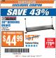 Harbor Freight ITC Coupon CENTRAL MACHINERY 30 IN. MOUNTABLE BENDING BRAKE Lot No. 67240/61791 Expired: 12/12/17 - $44.99