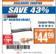 Harbor Freight ITC Coupon CENTRAL MACHINERY 30 IN. MOUNTABLE BENDING BRAKE Lot No. 67240/61791 Expired: 2/20/18 - $44.99