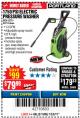 Harbor Freight Coupon 1750 PSI ELECTRIC PRESSURE WASHER Lot No. 63254/63255 Expired: 12/3/17 - $79.99