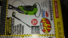 Harbor Freight Coupon 1750 PSI ELECTRIC PRESSURE WASHER Lot No. 63254/63255 Expired: 7/31/18 - $74.99